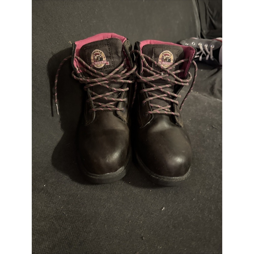 Womens Brahma Steel Toe Boots Brown With Pink Interior Size 8 - Picture 1 of 6